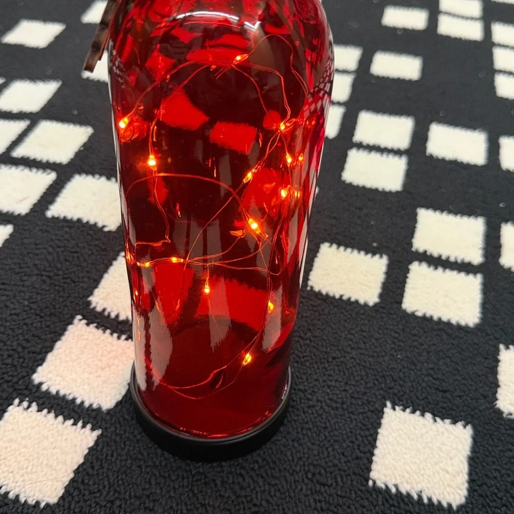 Red Holiday Wine Bottle LED String Light - Decorative Accent